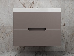 Style Line Тумба с раковиной Матис 80 подвесная тауп темный – фотография-6